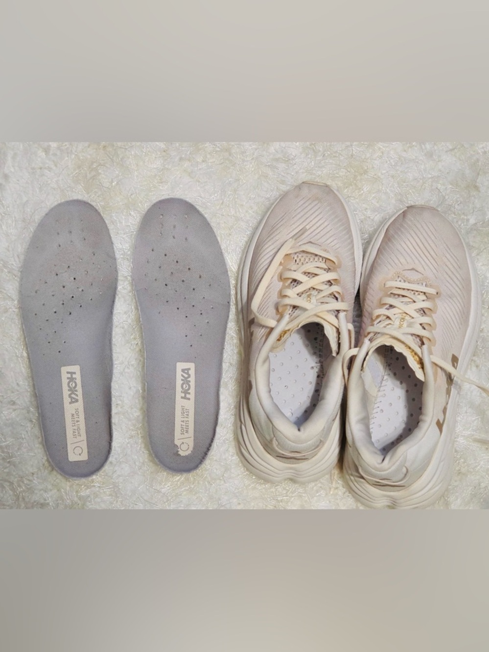 Hoka Women's Running Sneakers in Light Beige W RINCON 3 - Picture 9 of 11